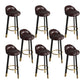 Contemporary Leather Counter Height Stools Bucket Bar Stool for Indoor Brown 8 Piece Set Clearhalo 'Bar Furniture' 'Bar Stools' 'bar_stools' 'furn' 'furn_bar_stools' 'Furniture' 'Kitchen & Dining Furniture' 6408291