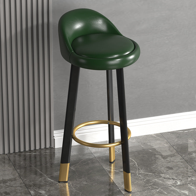 Contemporary Leather Counter Height Stools Bucket Bar Stool for Indoor Green 1 Piece Clearhalo 'Bar Furniture' 'Bar Stools' 'bar_stools' 'furn' 'furn_bar_stools' 'Furniture' 'Kitchen & Dining Furniture' 6408292