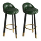 Contemporary Leather Counter Height Stools Bucket Bar Stool for Indoor Green 2 Piece Set Clearhalo 'Bar Furniture' 'Bar Stools' 'bar_stools' 'furn' 'furn_bar_stools' 'Furniture' 'Kitchen & Dining Furniture' 6408293