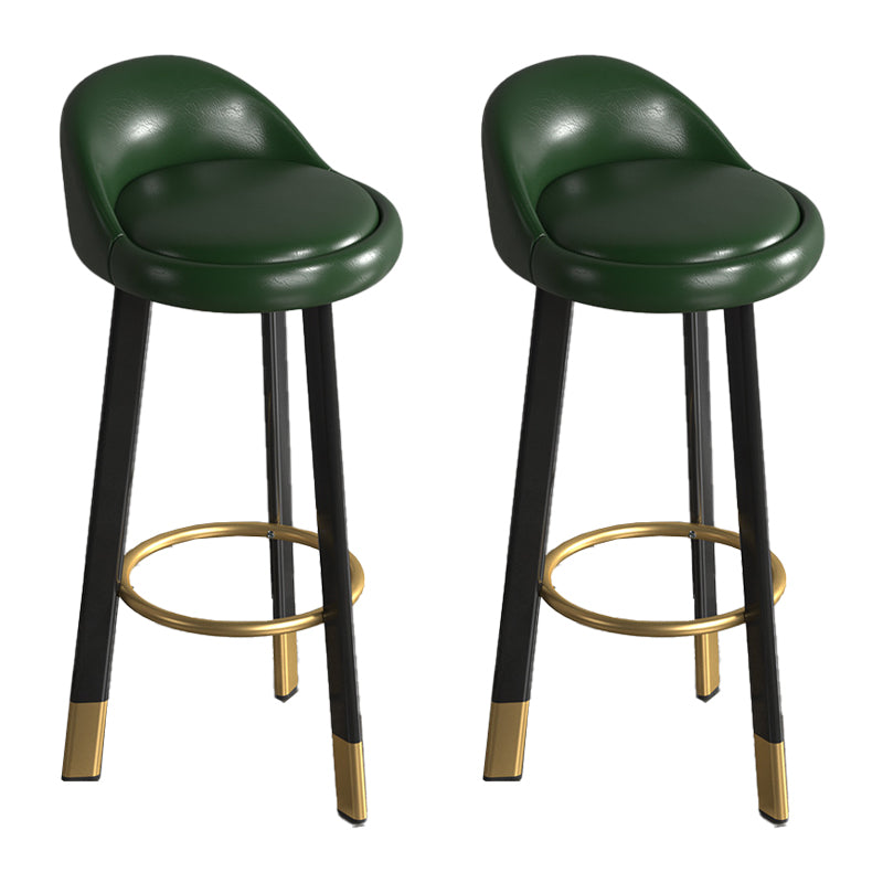 Contemporary Leather Counter Height Stools Bucket Bar Stool for Indoor Green 2 Piece Set Clearhalo 'Bar Furniture' 'Bar Stools' 'bar_stools' 'furn' 'furn_bar_stools' 'Furniture' 'Kitchen & Dining Furniture' 6408293