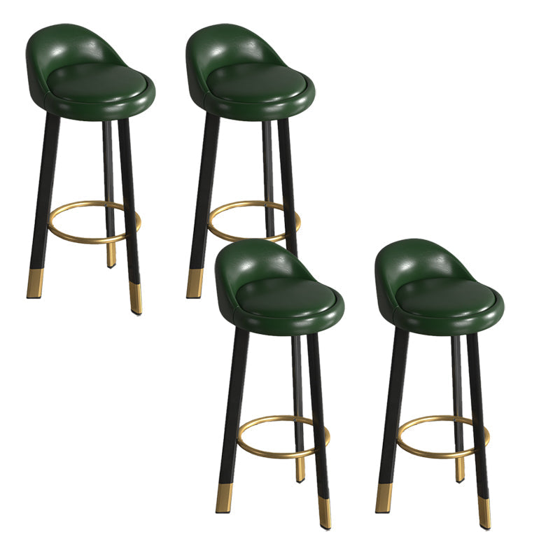 Contemporary Leather Counter Height Stools Bucket Bar Stool for Indoor Green 4 Piece Set Clearhalo 'Bar Furniture' 'Bar Stools' 'bar_stools' 'furn' 'furn_bar_stools' 'Furniture' 'Kitchen & Dining Furniture' 6408294