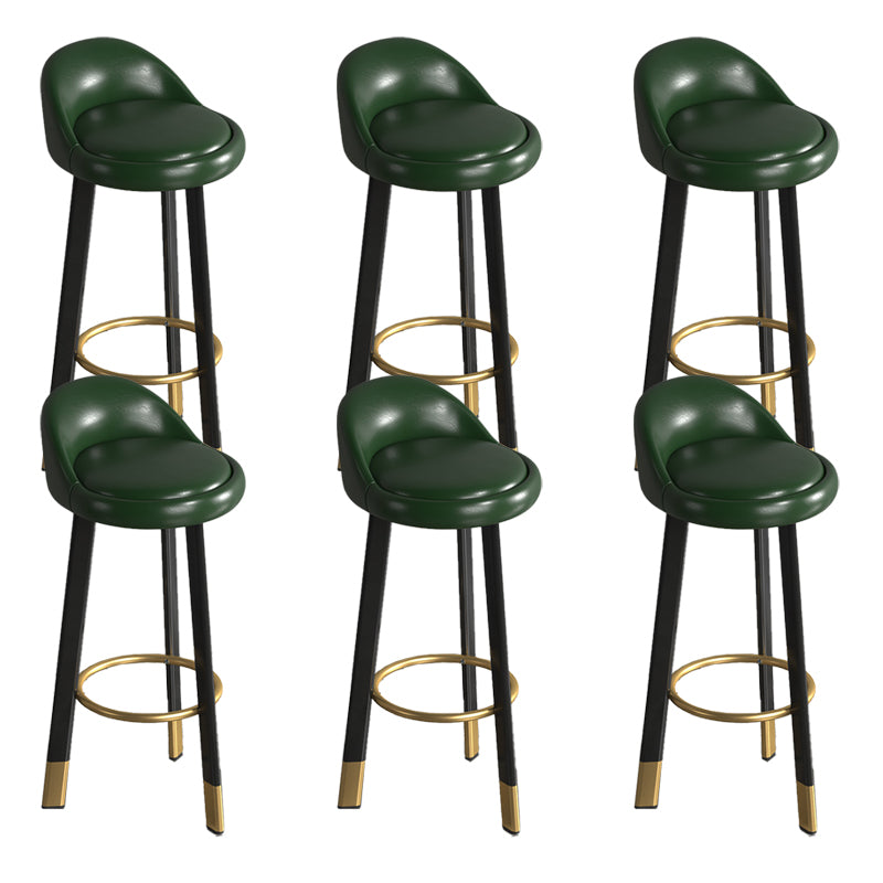 Contemporary Leather Counter Height Stools Bucket Bar Stool for Indoor Green 6 Piece Set Clearhalo 'Bar Furniture' 'Bar Stools' 'bar_stools' 'furn' 'furn_bar_stools' 'Furniture' 'Kitchen & Dining Furniture' 6408295