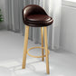 Contemporary Leather Counter Height Stools Bucket Bar Stool for Indoor Light Brown 1 Piece Clearhalo 'Bar Furniture' 'Bar Stools' 'bar_stools' 'furn' 'furn_bar_stools' 'Furniture' 'Kitchen & Dining Furniture' 6408297
