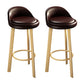 Contemporary Leather Counter Height Stools Bucket Bar Stool for Indoor Light Brown 2 Piece Set Clearhalo 'Bar Furniture' 'Bar Stools' 'bar_stools' 'furn' 'furn_bar_stools' 'Furniture' 'Kitchen & Dining Furniture' 6408298