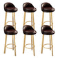 Contemporary Leather Counter Height Stools Bucket Bar Stool for Indoor Light Brown 6 Piece Set Clearhalo 'Bar Furniture' 'Bar Stools' 'bar_stools' 'furn' 'furn_bar_stools' 'Furniture' 'Kitchen & Dining Furniture' 6408300