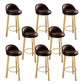 Contemporary Leather Counter Height Stools Bucket Bar Stool for Indoor Light Brown 8 Piece Set Clearhalo 'Bar Furniture' 'Bar Stools' 'bar_stools' 'furn' 'furn_bar_stools' 'Furniture' 'Kitchen & Dining Furniture' 6408301