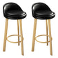 Contemporary Leather Counter Height Stools Bucket Bar Stool for Indoor Black-Yellow 2 Piece Set Clearhalo 'Bar Furniture' 'Bar Stools' 'bar_stools' 'furn' 'furn_bar_stools' 'Furniture' 'Kitchen & Dining Furniture' 6408303