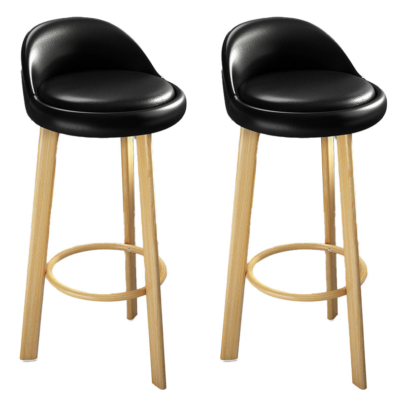 Contemporary Leather Counter Height Stools Bucket Bar Stool for Indoor Black-Yellow 2 Piece Set Clearhalo 'Bar Furniture' 'Bar Stools' 'bar_stools' 'furn' 'furn_bar_stools' 'Furniture' 'Kitchen & Dining Furniture' 6408303