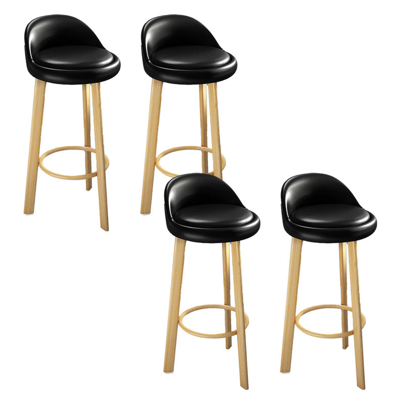 Contemporary Leather Counter Height Stools Bucket Bar Stool for Indoor Black-Yellow 4 Piece Set Clearhalo 'Bar Furniture' 'Bar Stools' 'bar_stools' 'furn' 'furn_bar_stools' 'Furniture' 'Kitchen & Dining Furniture' 6408304