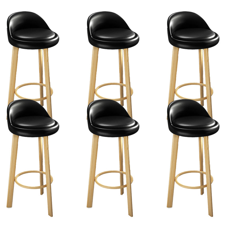 Contemporary Leather Counter Height Stools Bucket Bar Stool for Indoor Black-Yellow 6 Piece Set Clearhalo 'Bar Furniture' 'Bar Stools' 'bar_stools' 'furn' 'furn_bar_stools' 'Furniture' 'Kitchen & Dining Furniture' 6408305