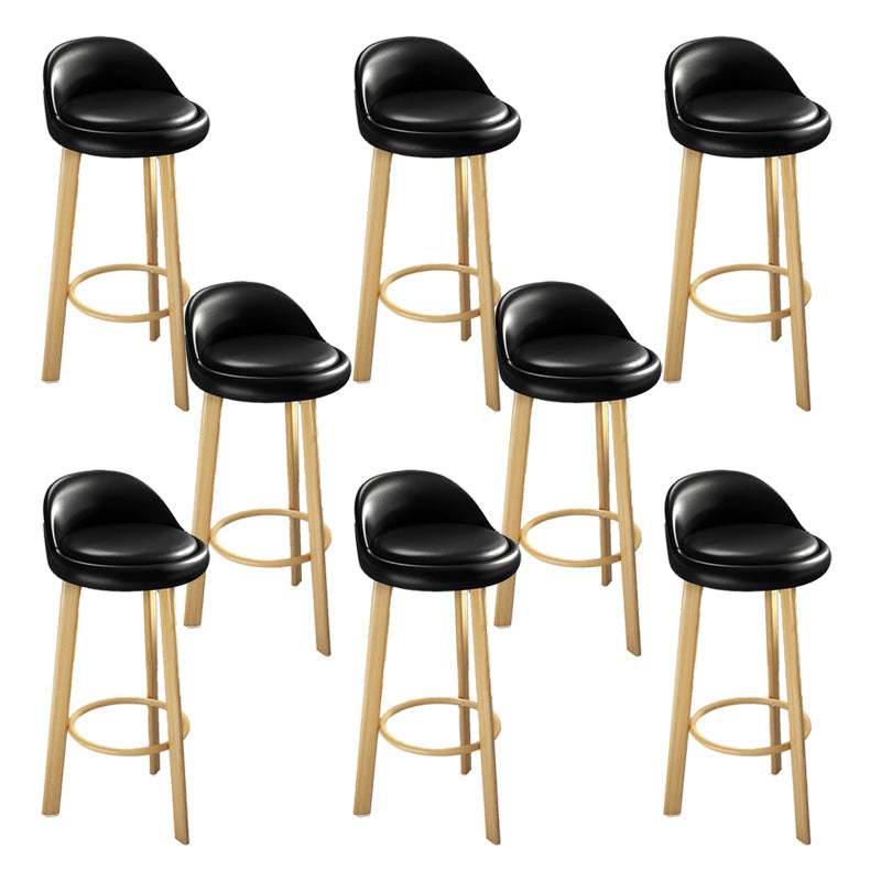 Contemporary Leather Counter Height Stools Bucket Bar Stool for Indoor Black-Yellow 8 Piece Set Clearhalo 'Bar Furniture' 'Bar Stools' 'bar_stools' 'furn' 'furn_bar_stools' 'Furniture' 'Kitchen & Dining Furniture' 6408306