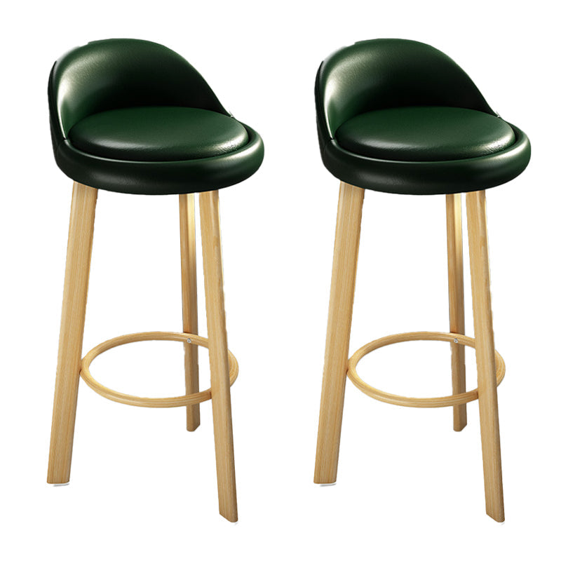 Contemporary Leather Counter Height Stools Bucket Bar Stool for Indoor Green-Yellow 2 Piece Set Clearhalo 'Bar Furniture' 'Bar Stools' 'bar_stools' 'furn' 'furn_bar_stools' 'Furniture' 'Kitchen & Dining Furniture' 6408308