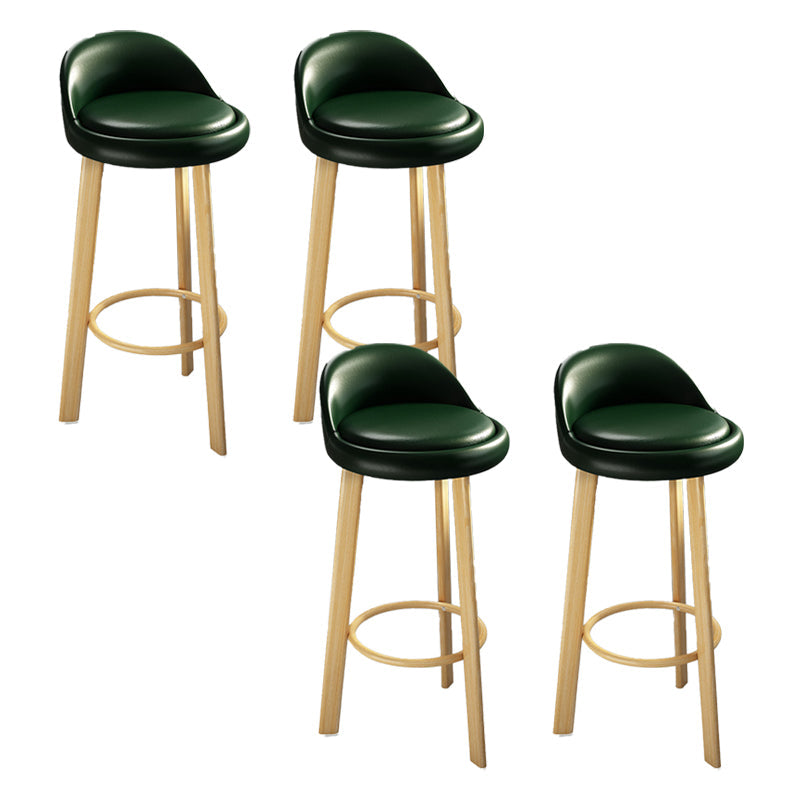 Contemporary Leather Counter Height Stools Bucket Bar Stool for Indoor Green-Yellow 4 Piece Set Clearhalo 'Bar Furniture' 'Bar Stools' 'bar_stools' 'furn' 'furn_bar_stools' 'Furniture' 'Kitchen & Dining Furniture' 6408309