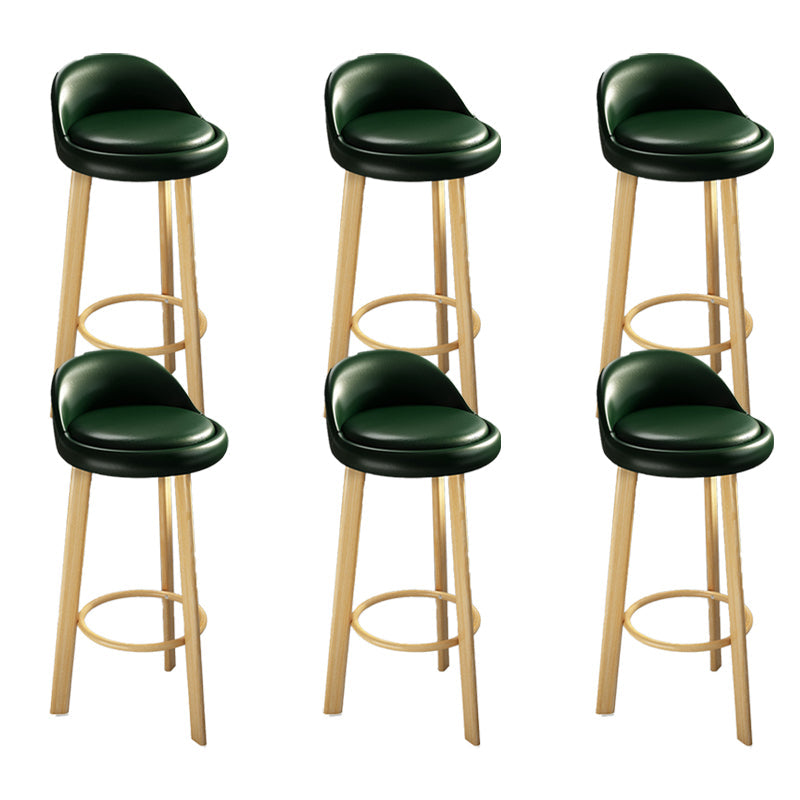 Contemporary Leather Counter Height Stools Bucket Bar Stool for Indoor Green-Yellow 6 Piece Set Clearhalo 'Bar Furniture' 'Bar Stools' 'bar_stools' 'furn' 'furn_bar_stools' 'Furniture' 'Kitchen & Dining Furniture' 6408310