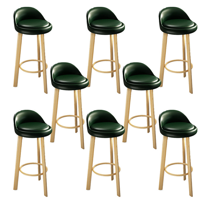 Contemporary Leather Counter Height Stools Bucket Bar Stool for Indoor Green-Yellow 8 Piece Set Clearhalo 'Bar Furniture' 'Bar Stools' 'bar_stools' 'furn' 'furn_bar_stools' 'Furniture' 'Kitchen & Dining Furniture' 6408311
