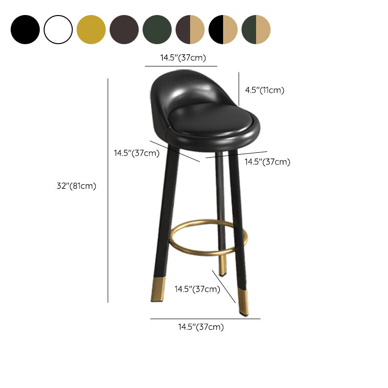 Contemporary Leather Counter Height Stools Bucket Bar Stool for Indoor Clearhalo 'Bar Furniture' 'Bar Stools' 'bar_stools' 'furn' 'furn_bar_stools' 'Furniture' 'Kitchen & Dining Furniture' 6408312
