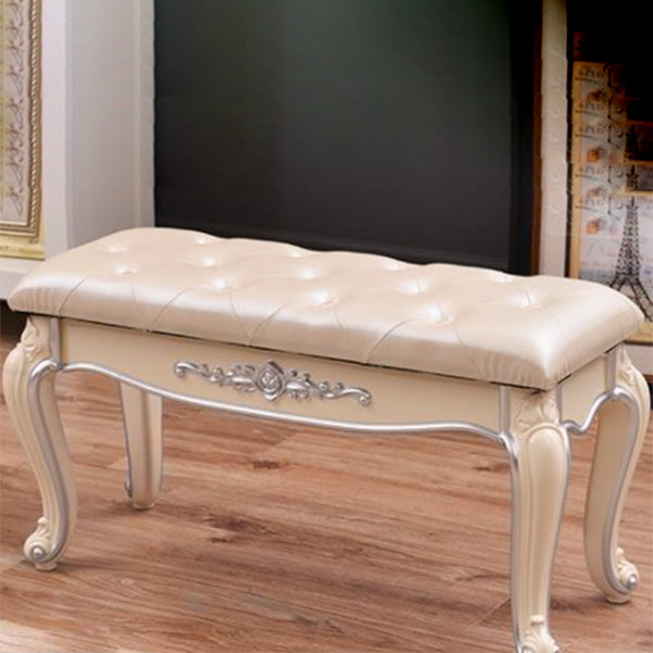 Upholstered Rectangle Seating Bench Cushioned Entryway and Bedroom Bench with Legs Leather Pink Clearhalo 'Benches' 'Chairs & Seating' 'furn' 'furn_benches' 'Furniture' 'Living Room Furniture' 6408367