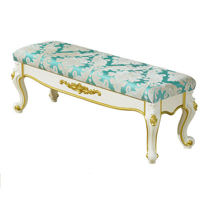 Upholstered Rectangle Seating Bench Cushioned Entryway and Bedroom Bench with Legs Suede Blue Clearhalo 'Benches' 'Chairs & Seating' 'furn' 'furn_benches' 'Furniture' 'Living Room Furniture' 6408372