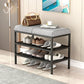 12.6 Inch Wide Modern Cushioned Entryway Bench Foam Bench with Shoe Storage 24"L x 13"W x 18.5"H Light Gray Clearhalo 'Benches' 'Chairs & Seating' 'furn' 'furn_benches' 'Furniture' 'Living Room Furniture' 6408382