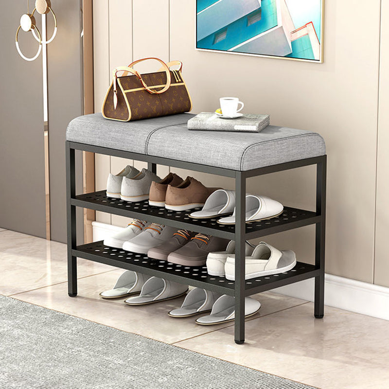 12.6 Inch Wide Modern Cushioned Entryway Bench Foam Bench with Shoe Storage 24"L x 13"W x 18.5"H Light Gray Clearhalo 'Benches' 'Chairs & Seating' 'furn' 'furn_benches' 'Furniture' 'Living Room Furniture' 6408382