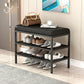 12.6 Inch Wide Modern Cushioned Entryway Bench Foam Bench with Shoe Storage 24"L x 13"W x 18.5"H Black Clearhalo 'Benches' 'Chairs & Seating' 'furn' 'furn_benches' 'Furniture' 'Living Room Furniture' 6408385