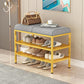 12.6 Inch Wide Modern Cushioned Entryway Bench Foam Bench with Shoe Storage 24"L x 13"W x 18.5"H Gray-Gold Clearhalo 'Benches' 'Chairs & Seating' 'furn' 'furn_benches' 'Furniture' 'Living Room Furniture' 6408386