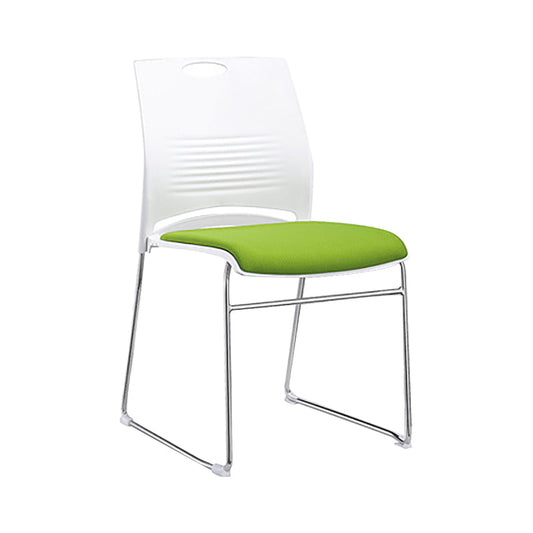 Armless Low Back Conference Chair Microfiber Cushion Contemporary Chair Green 1 Piece