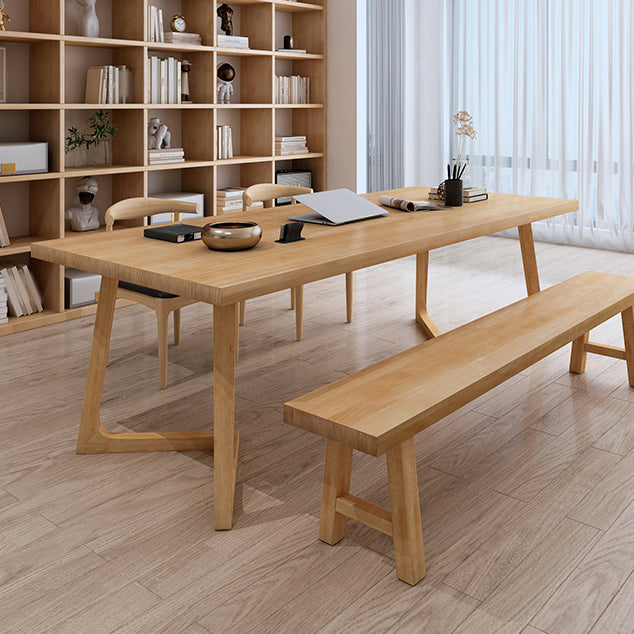 Moderne rechthoekige kantoorbureau natuurlijke slede Solid Wood Writing Desk