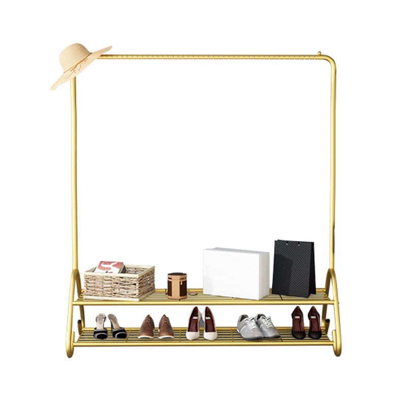 Estantería de almacenamiento de riel colgante enmarcado de metal de Glam Hall