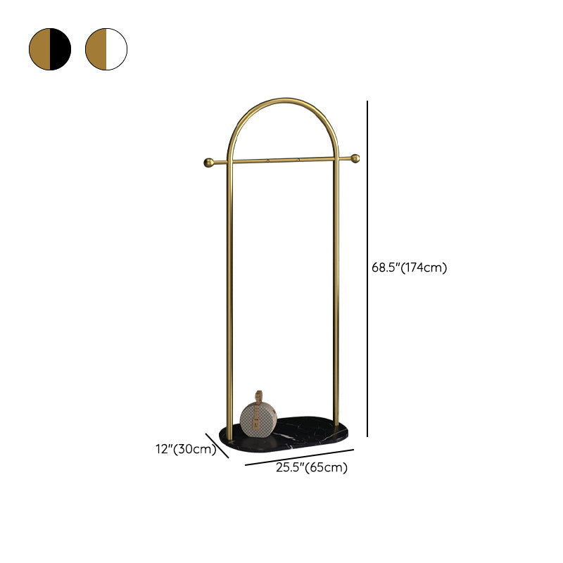 Luxurious Metallic Coat Hanger Pure Color Free Standing Marble Base Coat Rack Clearhalo 'Entry & Mudroom Furniture' 'furn' 'furn_hall_tree_coat_racks' 'Furniture' 'Hall Trees & Coat Racks' 'hall_tree_coat_racks' 6408560