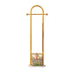 Glam Entry Hall Tree Metal Hanging Rail Storage Basket and 2 Hooks Coat Rack