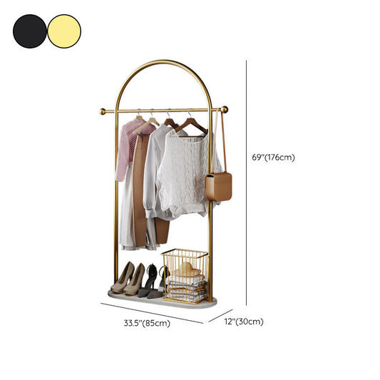 Panier de rangement en rail suspendu en métal glamour Hall Hall et 2 crochets.