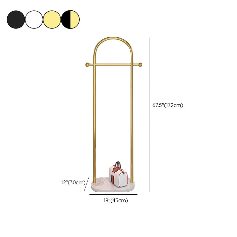 Modern Metal Hall Stand Hanging Rail with 2 Hooks Coat Hanger Clearhalo 'Entry & Mudroom Furniture' 'furn' 'furn_hall_tree_coat_racks' 'Furniture' 'Hall Trees & Coat Racks' 'hall_tree_coat_racks' 6408609