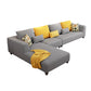70"W Scandinavian Sectional Sofa Grey Pillowed Back Cushions Sectional Clearhalo 'furn' 'furn_sectionals' 'Furniture' 'Living Room Furniture' 'Sectionals' 6410862