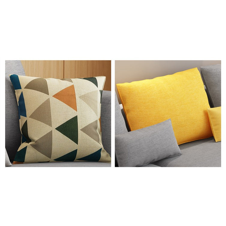 70"W Scandinavian Sectional Sofa Grey Pillowed Back Cushions Sectional Clearhalo 'furn' 'furn_sectionals' 'Furniture' 'Living Room Furniture' 'Sectionals' 6410864