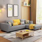 70"W Scandinavian Sectional Sofa Grey Pillowed Back Cushions Sectional 100"L x 71"W x 28"H Linen Right Clearhalo 'furn' 'furn_sectionals' 'Furniture' 'Living Room Furniture' 'Sectionals' 6410867