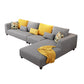 70"W Scandinavian Sectional Sofa Grey Pillowed Back Cushions Sectional Clearhalo 'furn' 'furn_sectionals' 'Furniture' 'Living Room Furniture' 'Sectionals' 6410868