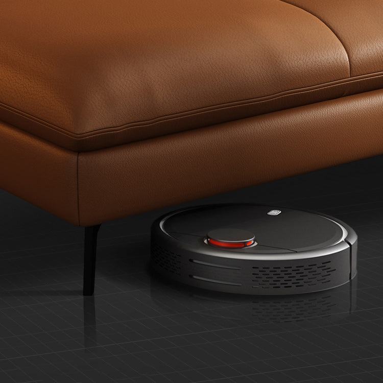 現代的なセクショナルソファオレンジ本革のセクショナル