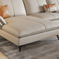 Sofa sectionnel contemporain sectionnel en cuir beige avec oreillers