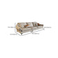 Sofa sectionnel contemporain sectionnel en cuir beige avec oreillers