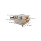 Sofa sectionnel contemporain sectionnel en cuir beige avec oreillers