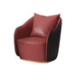 Contemporary Accent Armchair Modern Arms Included Barrel Accent Chair Red Faux Leather 1 Piece Clearhalo 'Accent Chairs' 'accent_chairs' 'Chairs & Seating' 'furn' 'furn_accent_chairs' 'Furniture' 'Living Room Furniture' 6410971