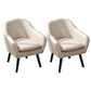 Contemporary Accent Armchair Arms Included Barrel Accent Chair Khaki Faux Leather 2 Piece Set Clearhalo 'Accent Chairs' 'accent_chairs' 'Chairs & Seating' 'furn' 'furn_accent_chairs' 'Furniture' 'Living Room Furniture' 6410996