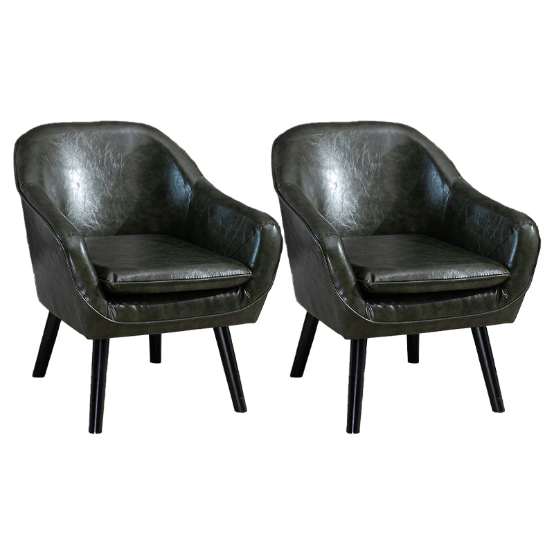 Contemporary Accent Armchair Arms Included Barrel Accent Chair Turquoise Faux Leather 2 Piece Set Clearhalo 'Accent Chairs' 'accent_chairs' 'Chairs & Seating' 'furn' 'furn_accent_chairs' 'Furniture' 'Living Room Furniture' 6411002