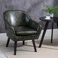 Contemporary Accent Armchair Arms Included Barrel Accent Chair Turquoise Faux Leather 1 Piece Clearhalo 'Accent Chairs' 'accent_chairs' 'Chairs & Seating' 'furn' 'furn_accent_chairs' 'Furniture' 'Living Room Furniture' 6411013