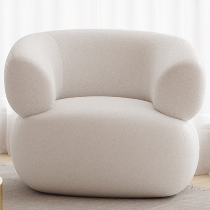 Faux Leather Modern Sofa Sloped Arm Curved Sofa for Living Room 34"L x 28"W x 29"H White Faux Leather Clearhalo 'furn' 'furn_sofas' 'Furniture' 'Living Room Furniture' 'Sofa' 'sofas' 6411095