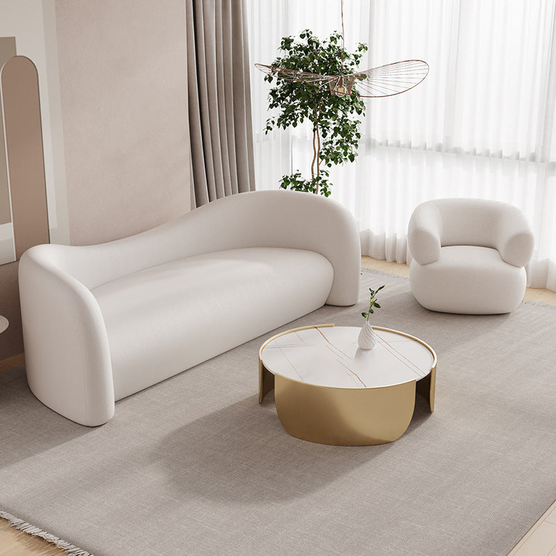 Faux Leather Modern Sofa Sloped Arm Curved Sofa for Living Room Clearhalo 'furn' 'furn_sofas' 'Furniture' 'Living Room Furniture' 'Sofa' 'sofas' 6411098