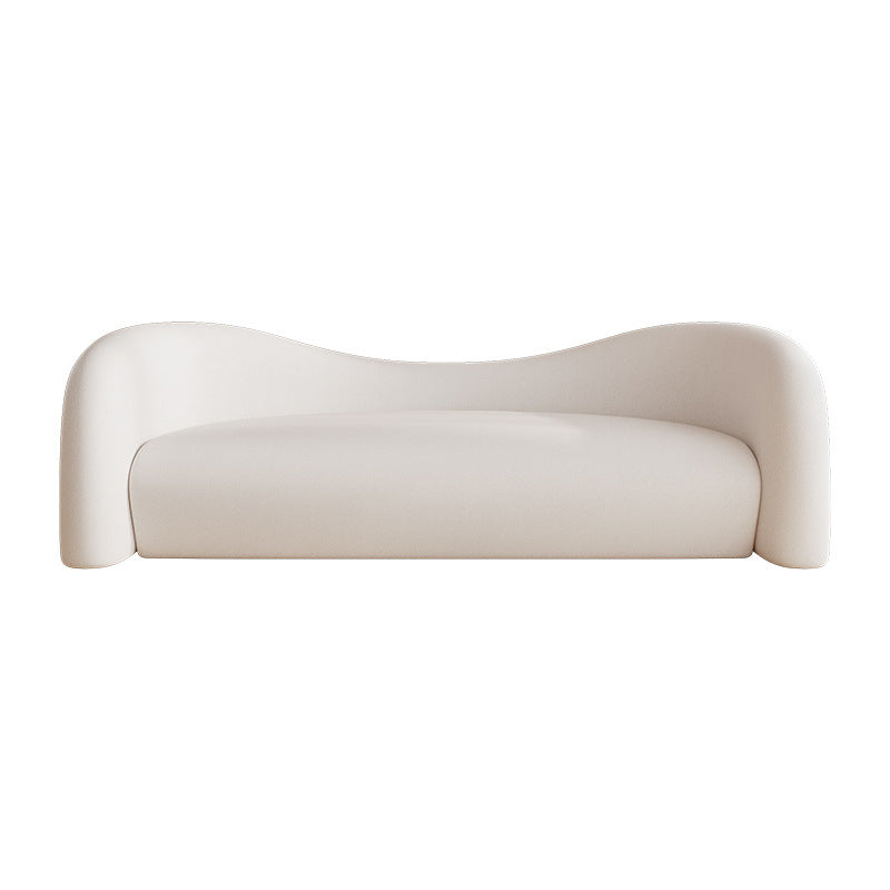 Faux Leather Modern Sofa Sloped Arm Curved Sofa for Living Room Clearhalo 'furn' 'furn_sofas' 'Furniture' 'Living Room Furniture' 'Sofa' 'sofas' 6411100