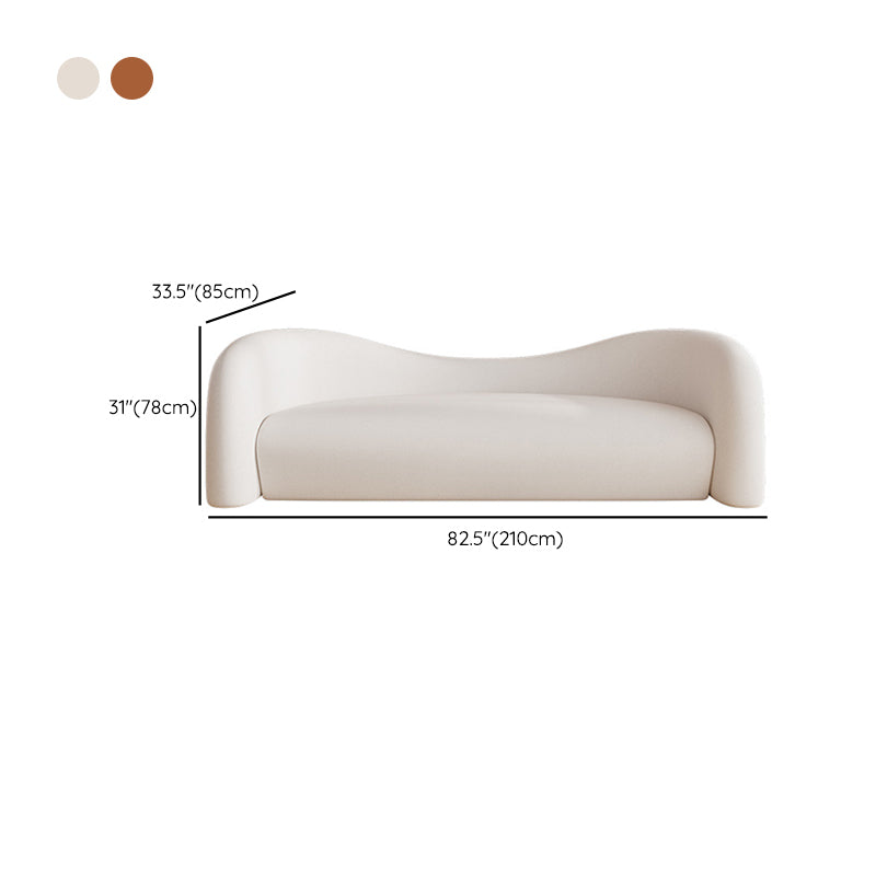 Faux Leather Modern Sofa Sloped Arm Curved Sofa for Living Room Clearhalo 'furn' 'furn_sofas' 'Furniture' 'Living Room Furniture' 'Sofa' 'sofas' 6411113