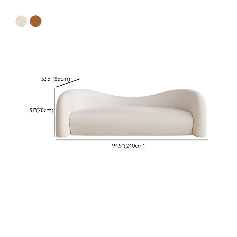 Faux Leather Modern Sofa Sloped Arm Curved Sofa for Living Room Clearhalo 'furn' 'furn_sofas' 'Furniture' 'Living Room Furniture' 'Sofa' 'sofas' 6411114